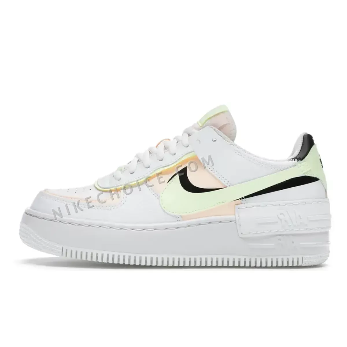 Nike Air Force 1 Shadow White/Black/Barely Volt/Crimson Tint air force 1 crimson tint volt